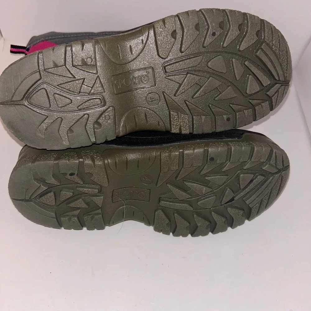 SPORTO Kids Winter Snow‎ Boots Pink Gray Waterproof Warm Size L 4-5 No Flaws